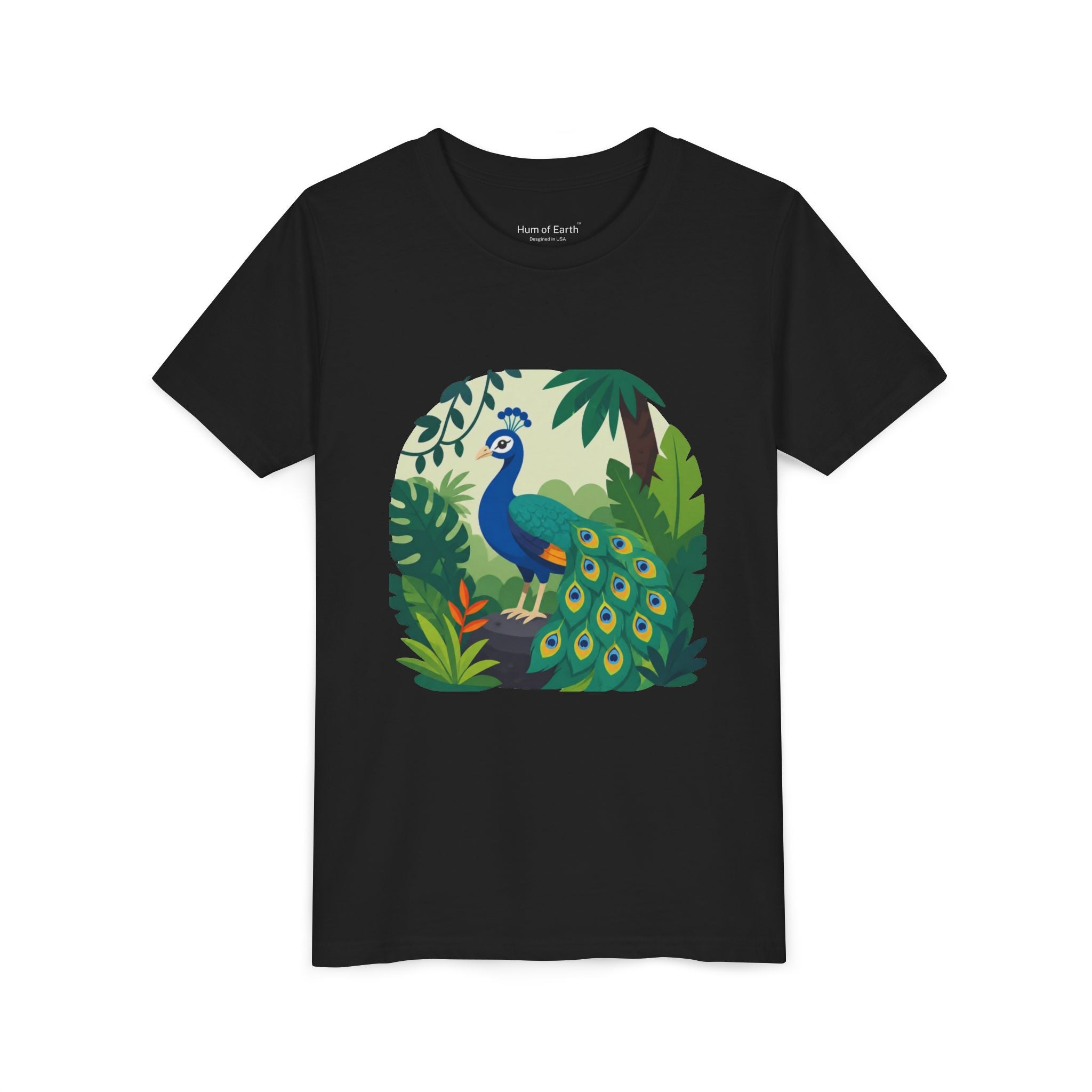 Youth T-Shirt - Colorful Jungle Peacock