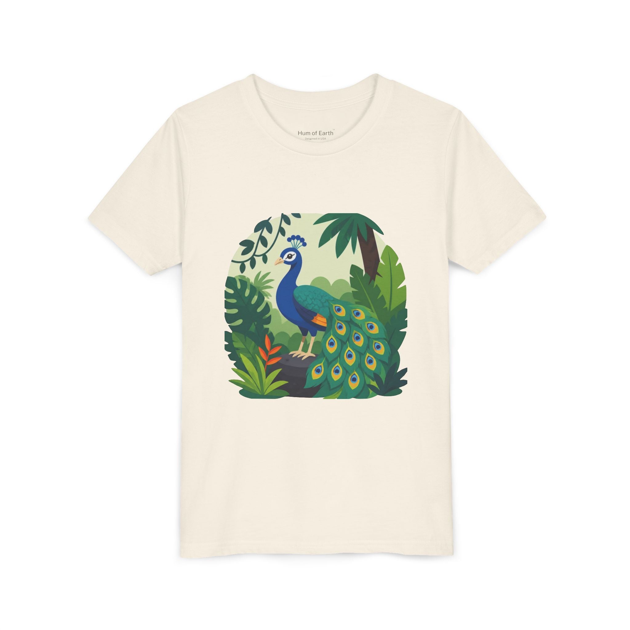 Youth T-Shirt - Colorful Jungle Peacock