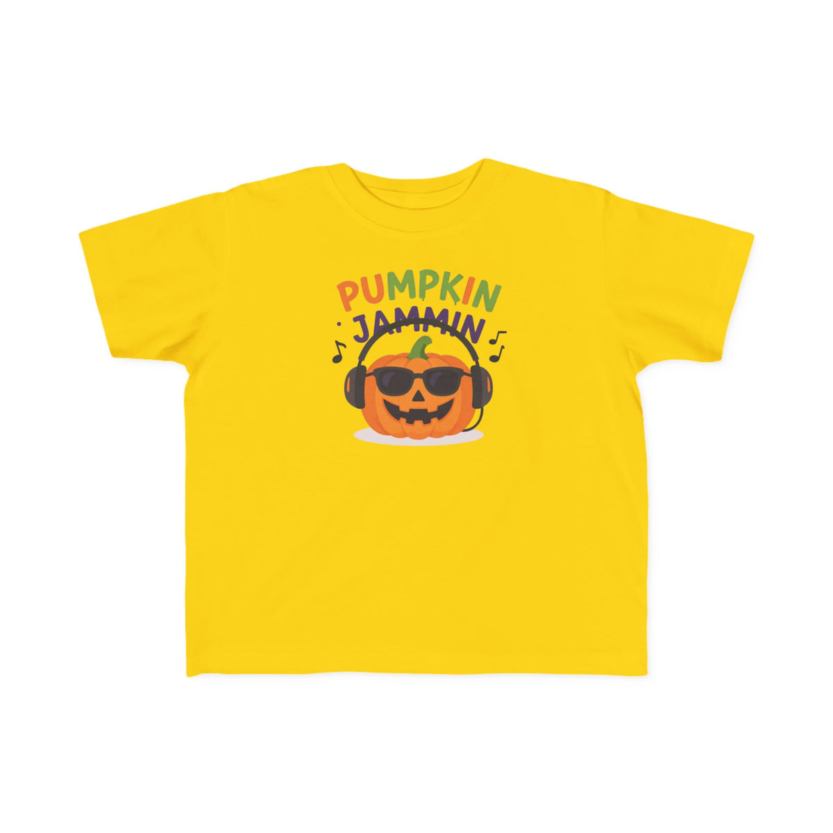 Toddler T-Shirt - "Pumpkin Jammin" Halloween Pumpkin Headphones
