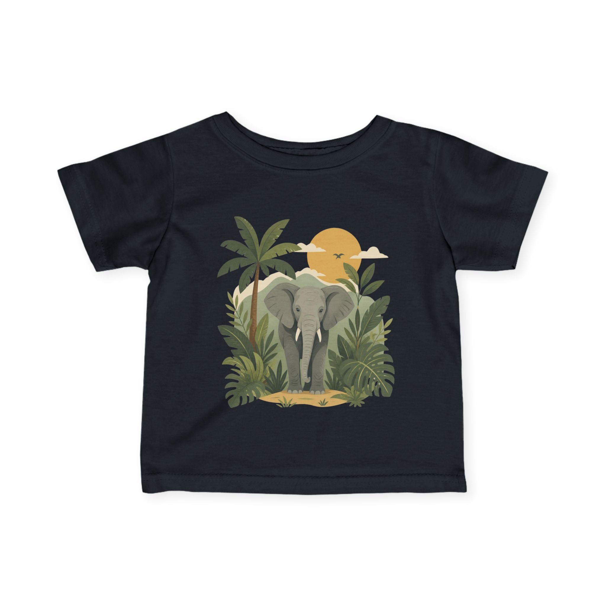 Baby T-Shirt - Safari Elephant Jungle Sunset