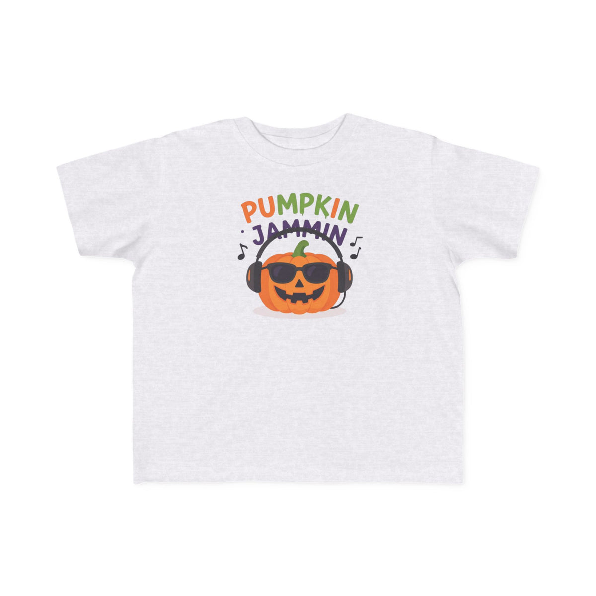 Toddler T-Shirt - "Pumpkin Jammin" Halloween Pumpkin Headphones