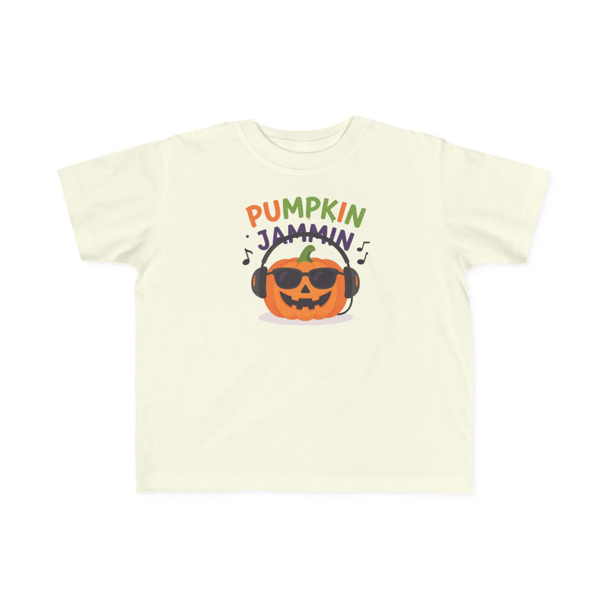 Toddler T-Shirt - "Pumpkin Jammin" Halloween Pumpkin Headphones
