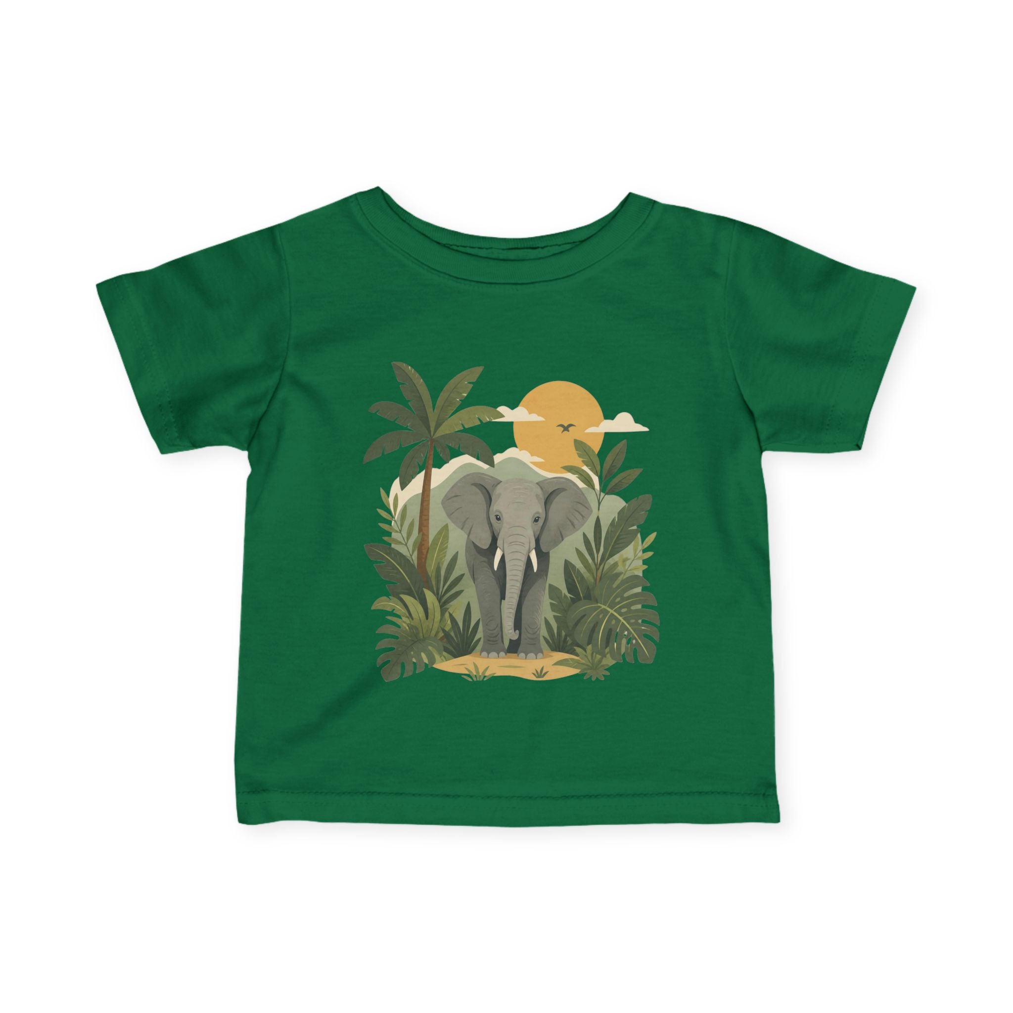 Baby T-Shirt - Safari Elephant Jungle Sunset