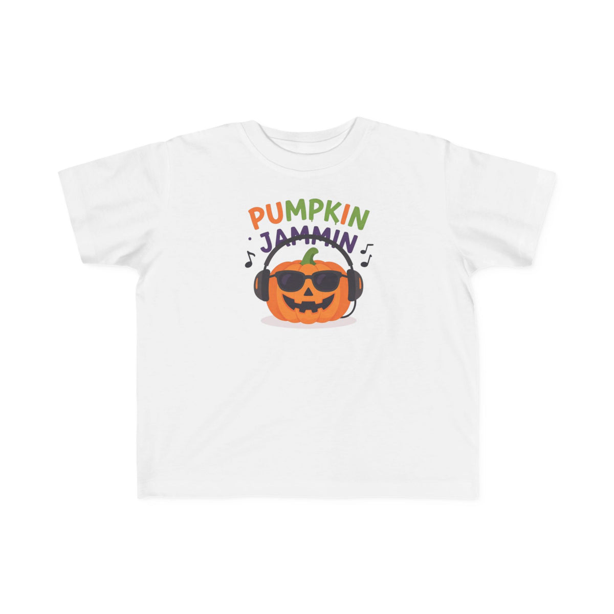Toddler T-Shirt - "Pumpkin Jammin" Halloween Pumpkin Headphones