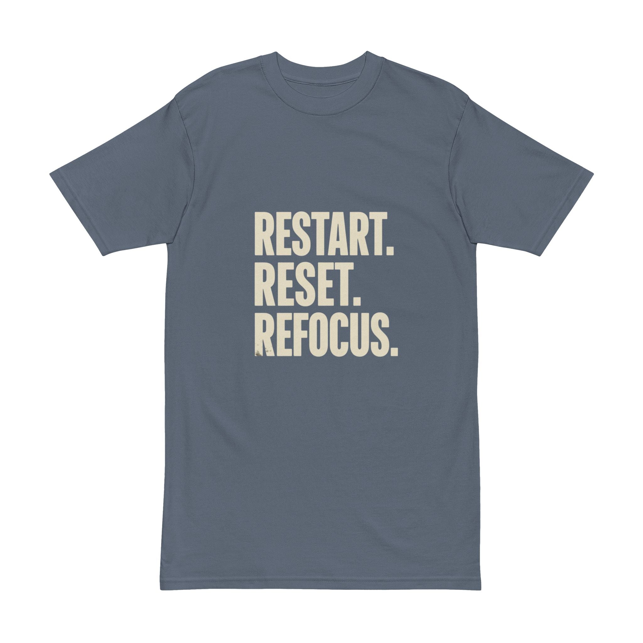 Restart. Reset. Refocus. Tee — Motivational Men's Graphic T-Shirt