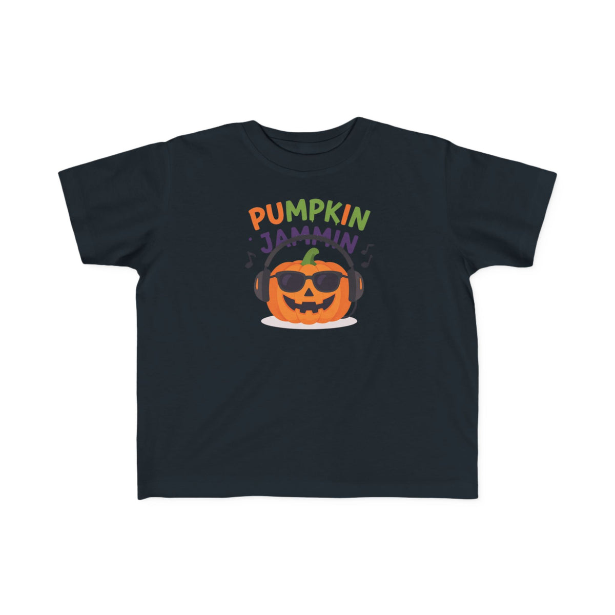 Toddler T-Shirt - "Pumpkin Jammin" Halloween Pumpkin Headphones