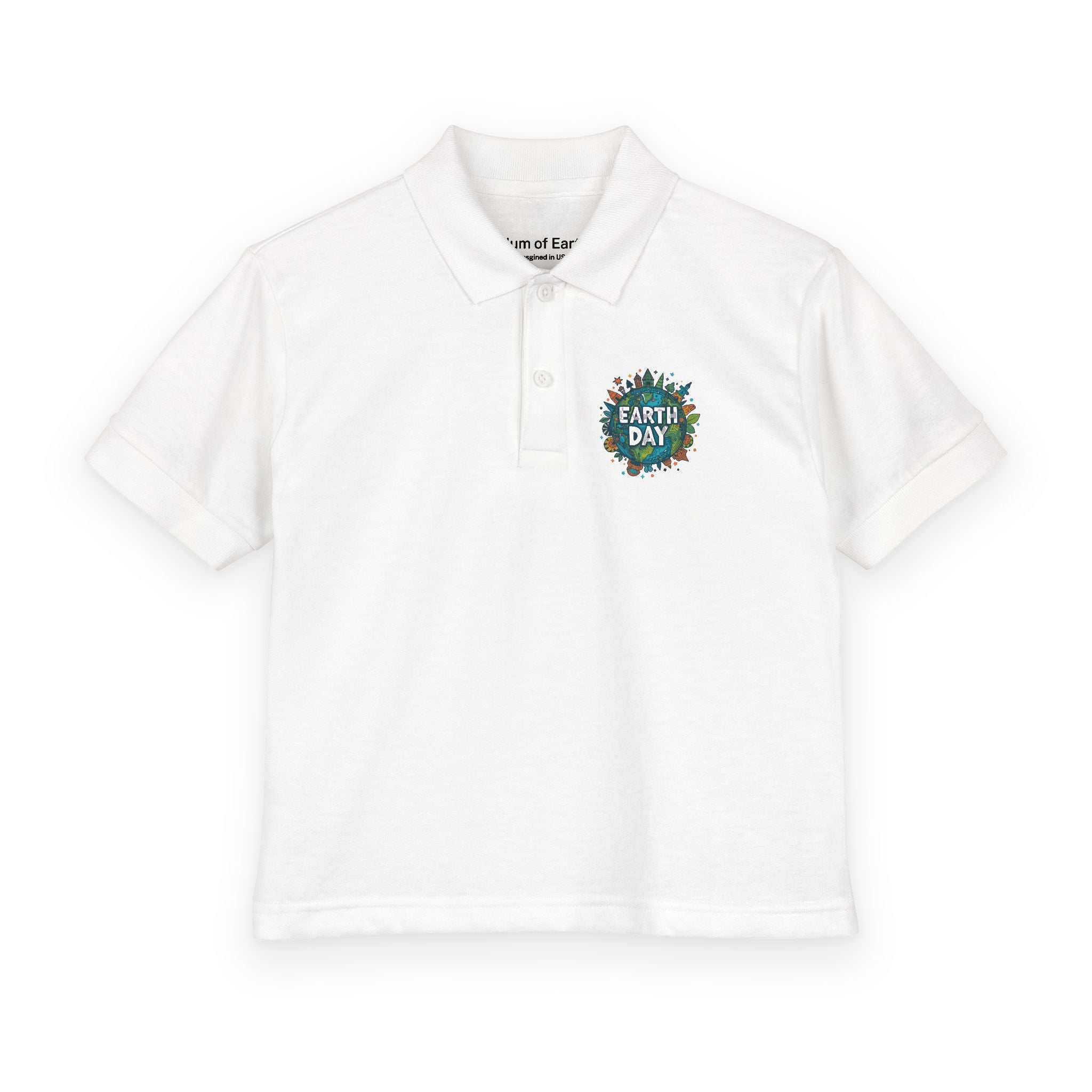 Youth Polo - Earth Day Floral 'Earth Day' Logo