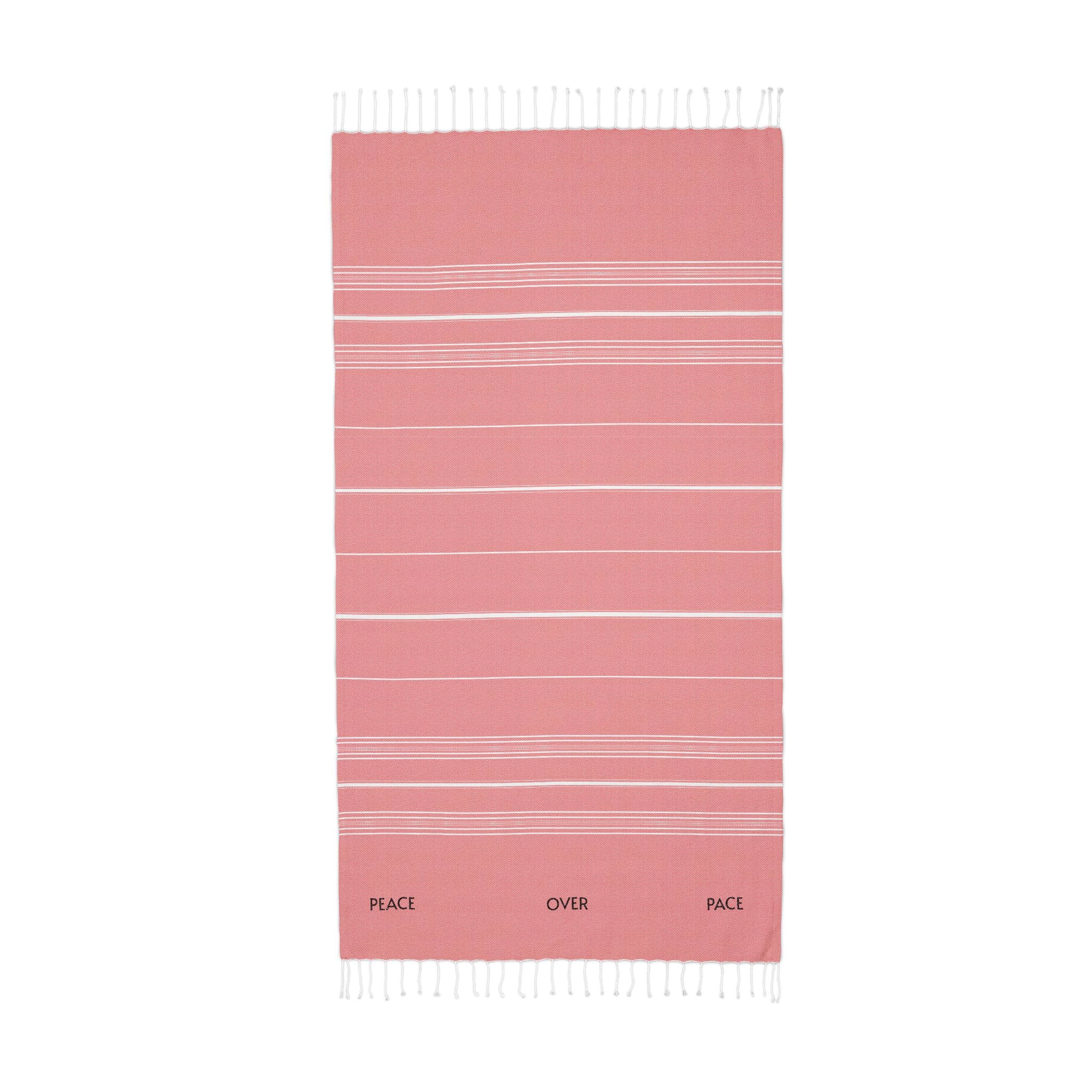 [PEACE. OVER. PACE] - Striped Lightweight Fringe Throw