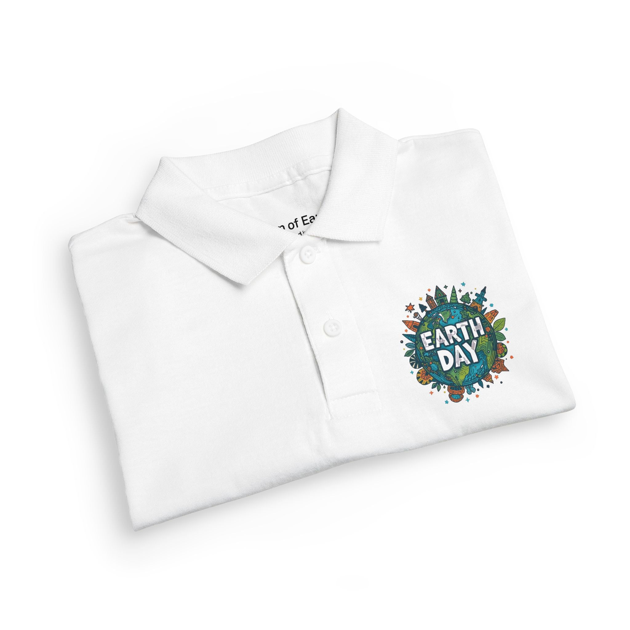 Youth Polo - Earth Day Floral 'Earth Day' Logo