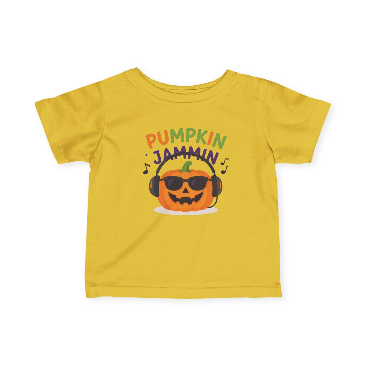Infant T-Shirt - "Pumpkin Jammin" Halloween Pumpkin Headphones