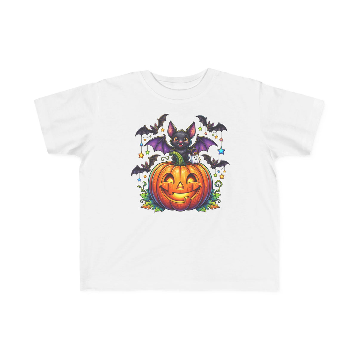 Toddler T-Shirt - Cute Bat & Jack-o'-Lantern