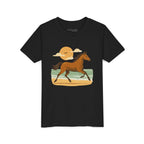 Front view of Youth T-Shirt - Running Horse Sunset