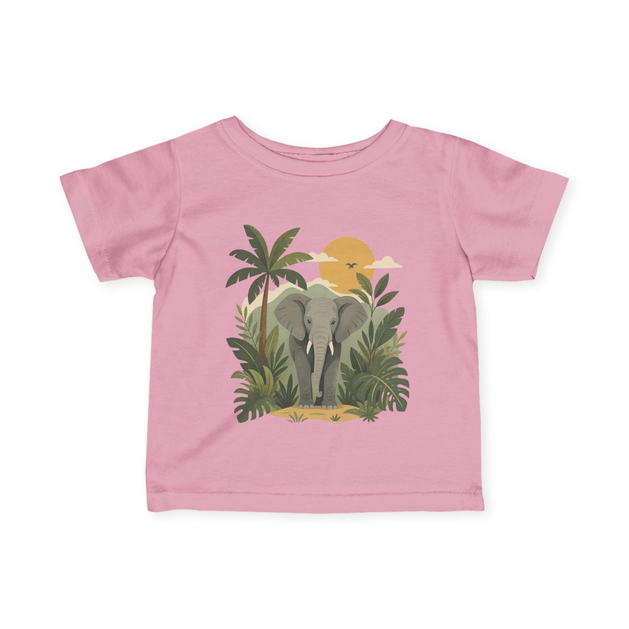 Baby T-Shirt - Safari Elephant Jungle Sunset