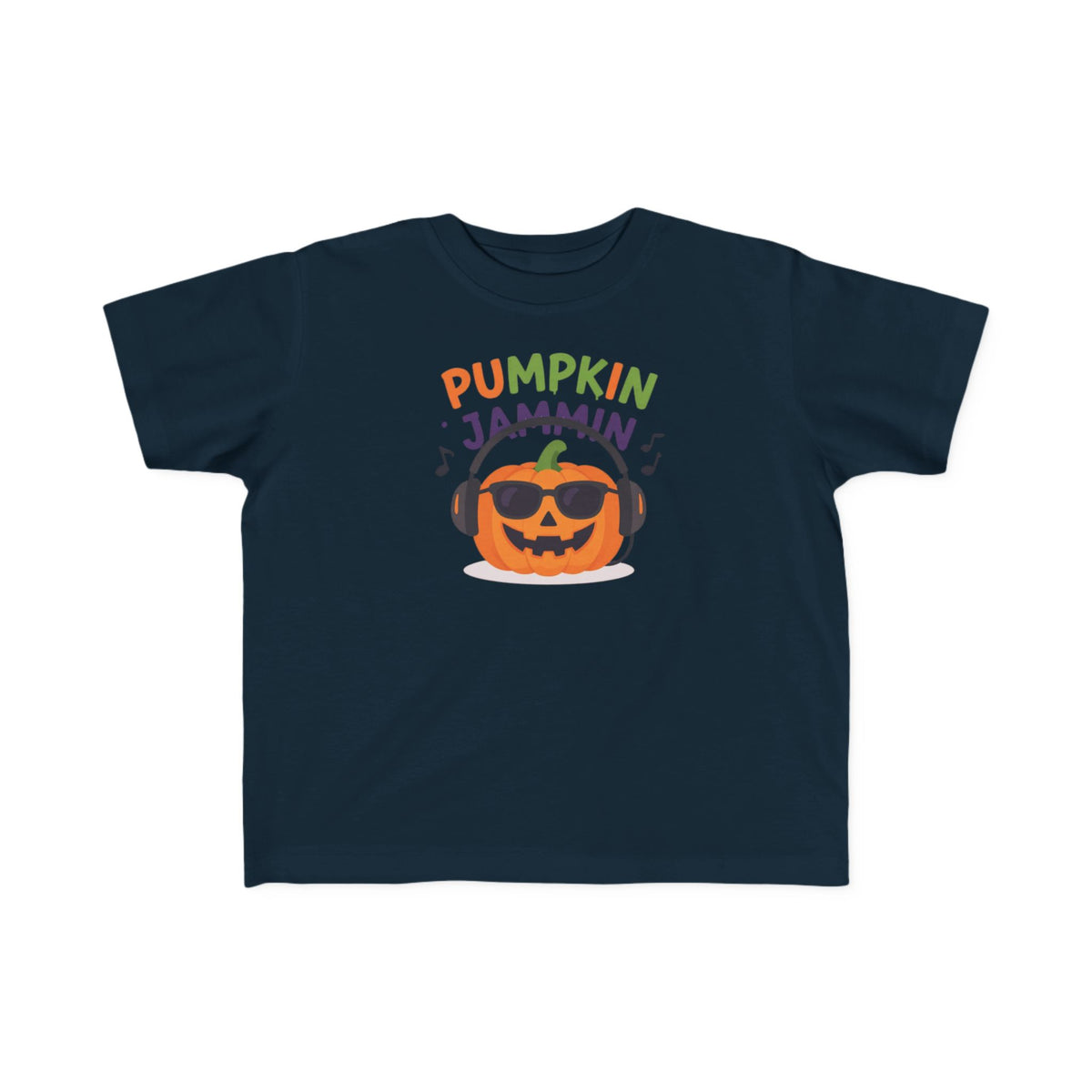 Toddler T-Shirt - "Pumpkin Jammin" Halloween Pumpkin Headphones