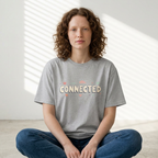 Connected Graphic Tee — 'CONNECTED' Heart & Cloud Oversized T-Shirt