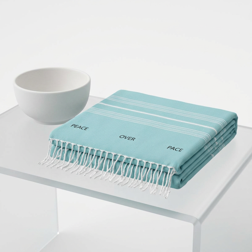 [PEACE. OVER. PACE] - Striped Lightweight Fringe Throw