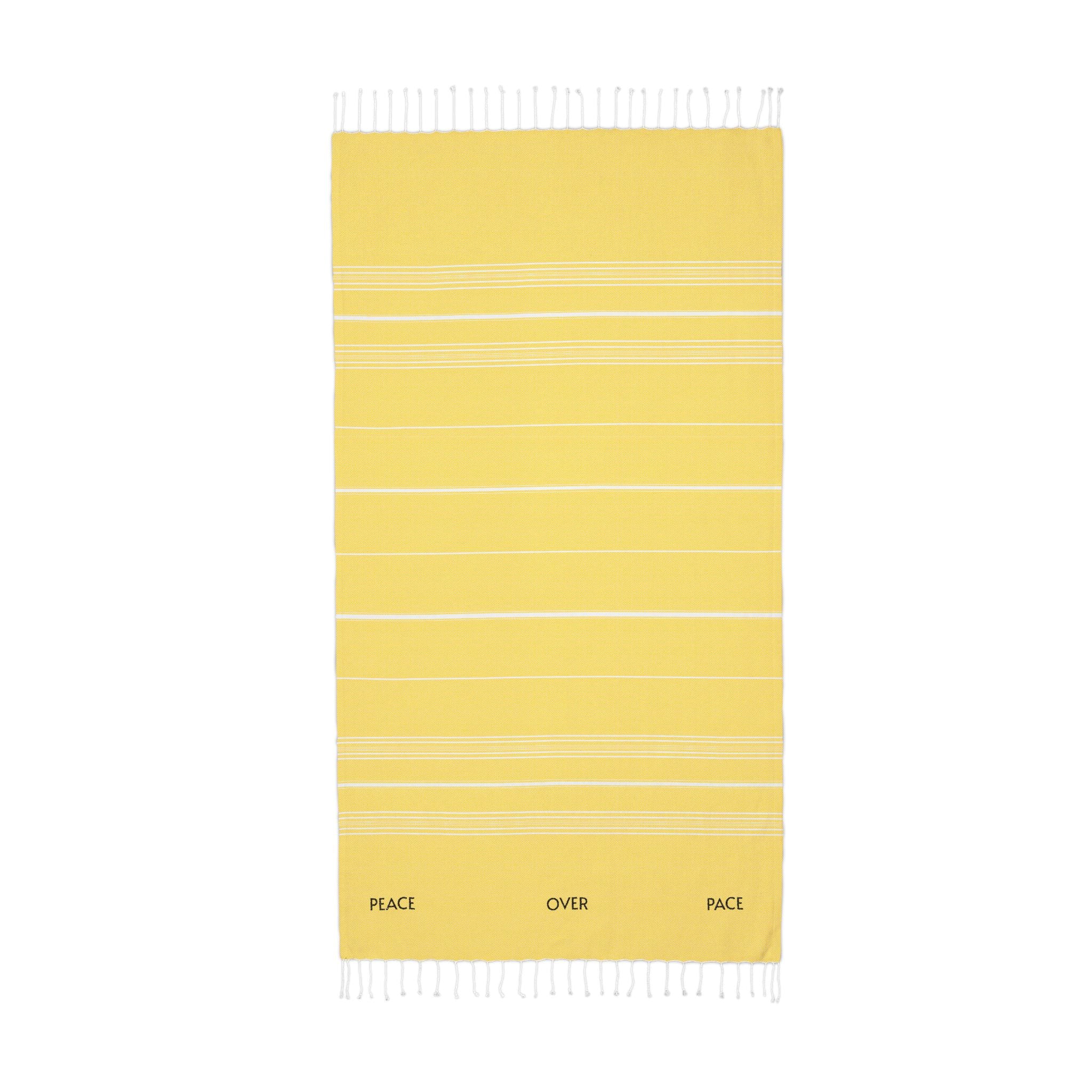 [PEACE. OVER. PACE] - Striped Lightweight Fringe Throw