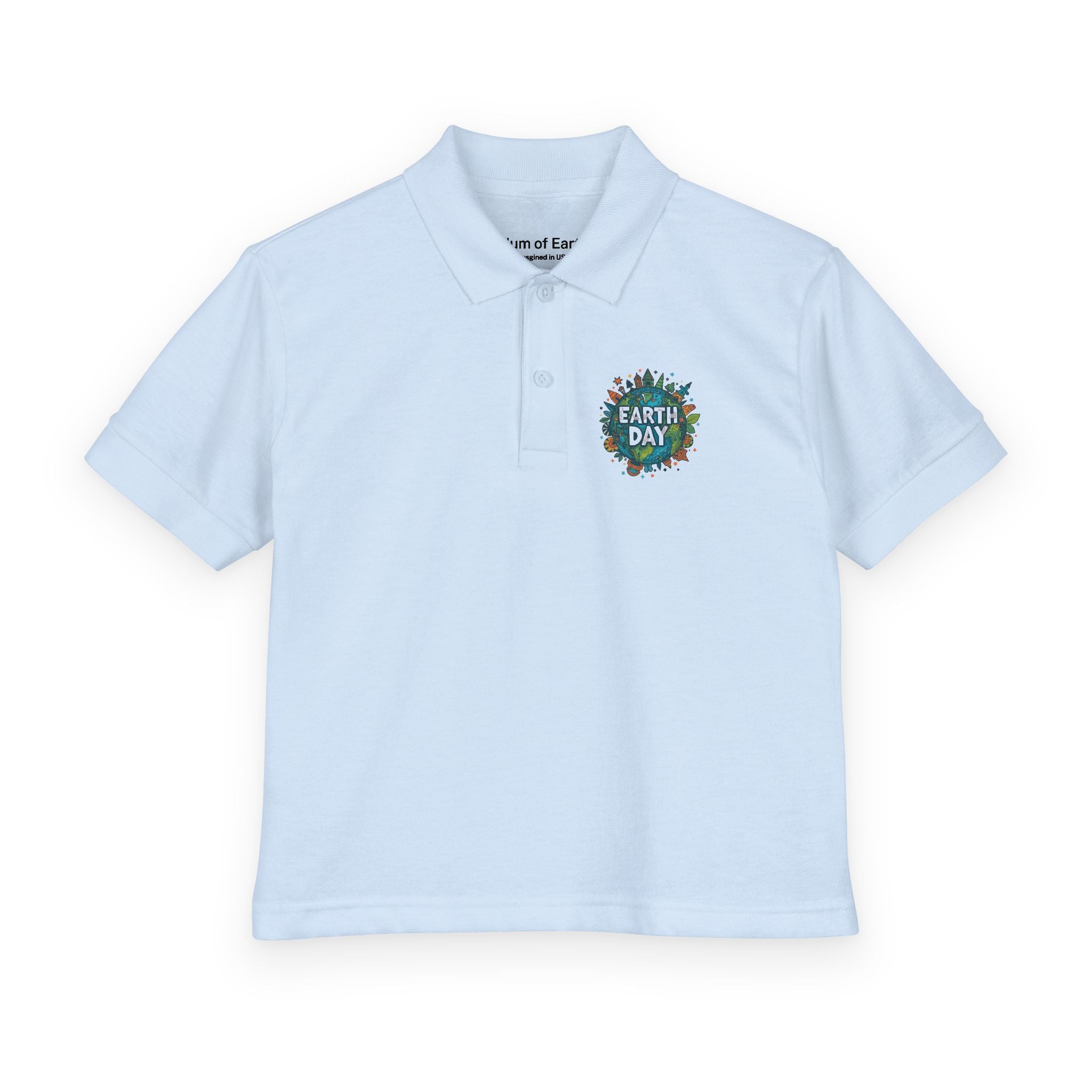 Youth Polo - Earth Day Floral 'Earth Day' Logo