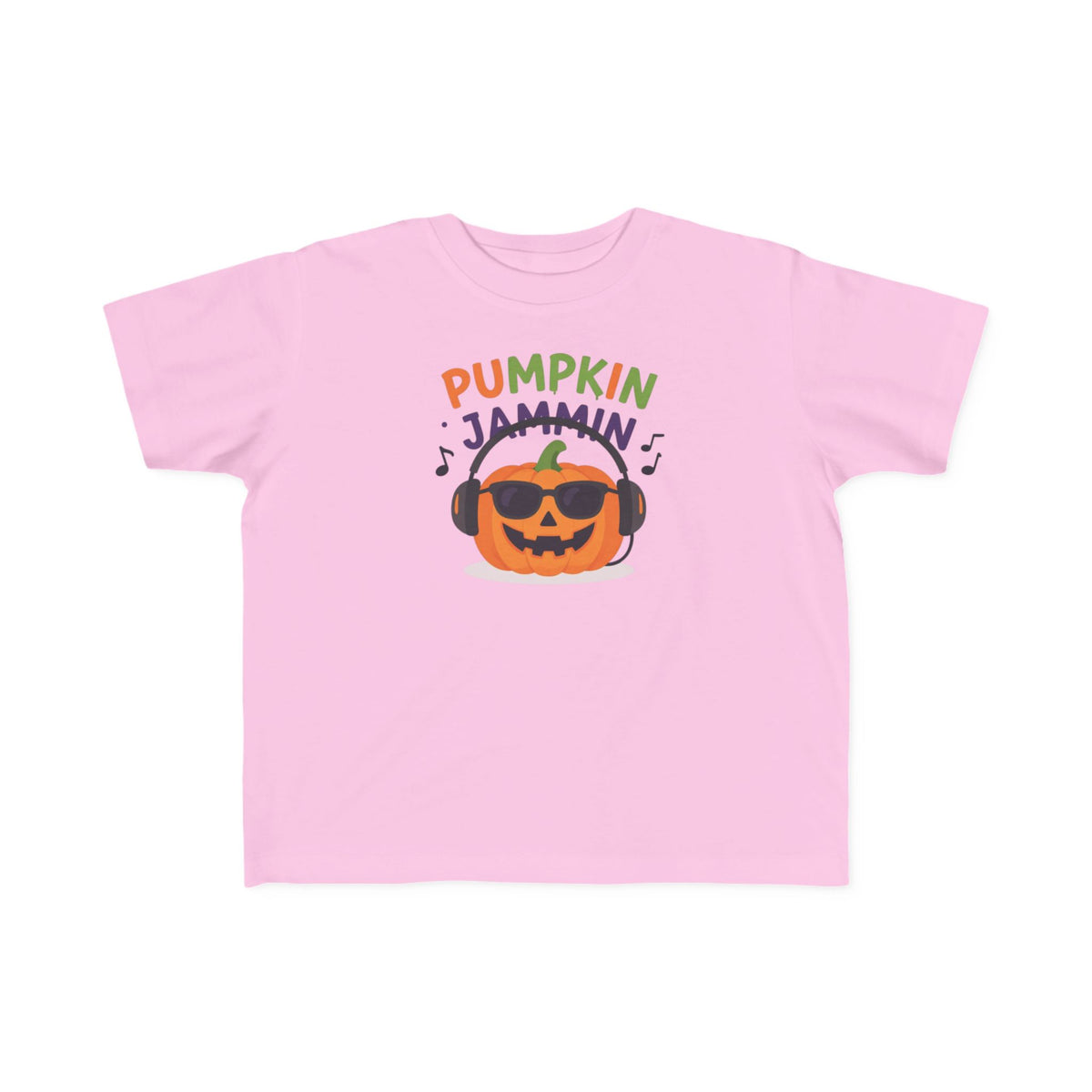 Toddler T-Shirt - "Pumpkin Jammin" Halloween Pumpkin Headphones