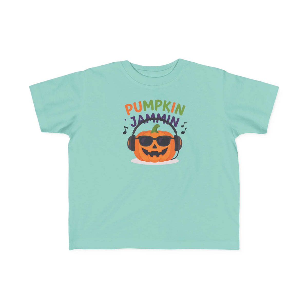 Toddler T-Shirt - "Pumpkin Jammin" Halloween Pumpkin Headphones