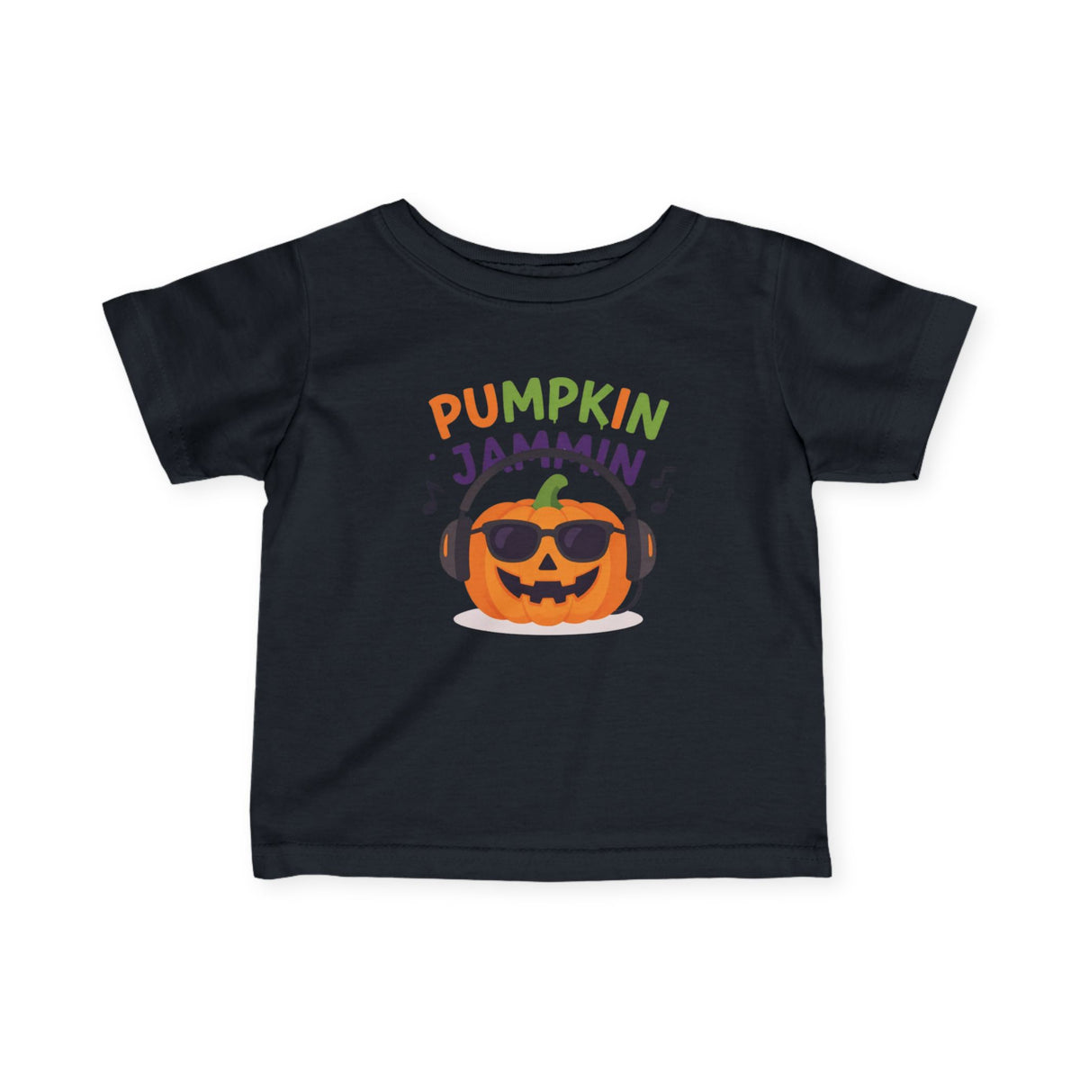Infant T-Shirt - "Pumpkin Jammin" Halloween Pumpkin Headphones
