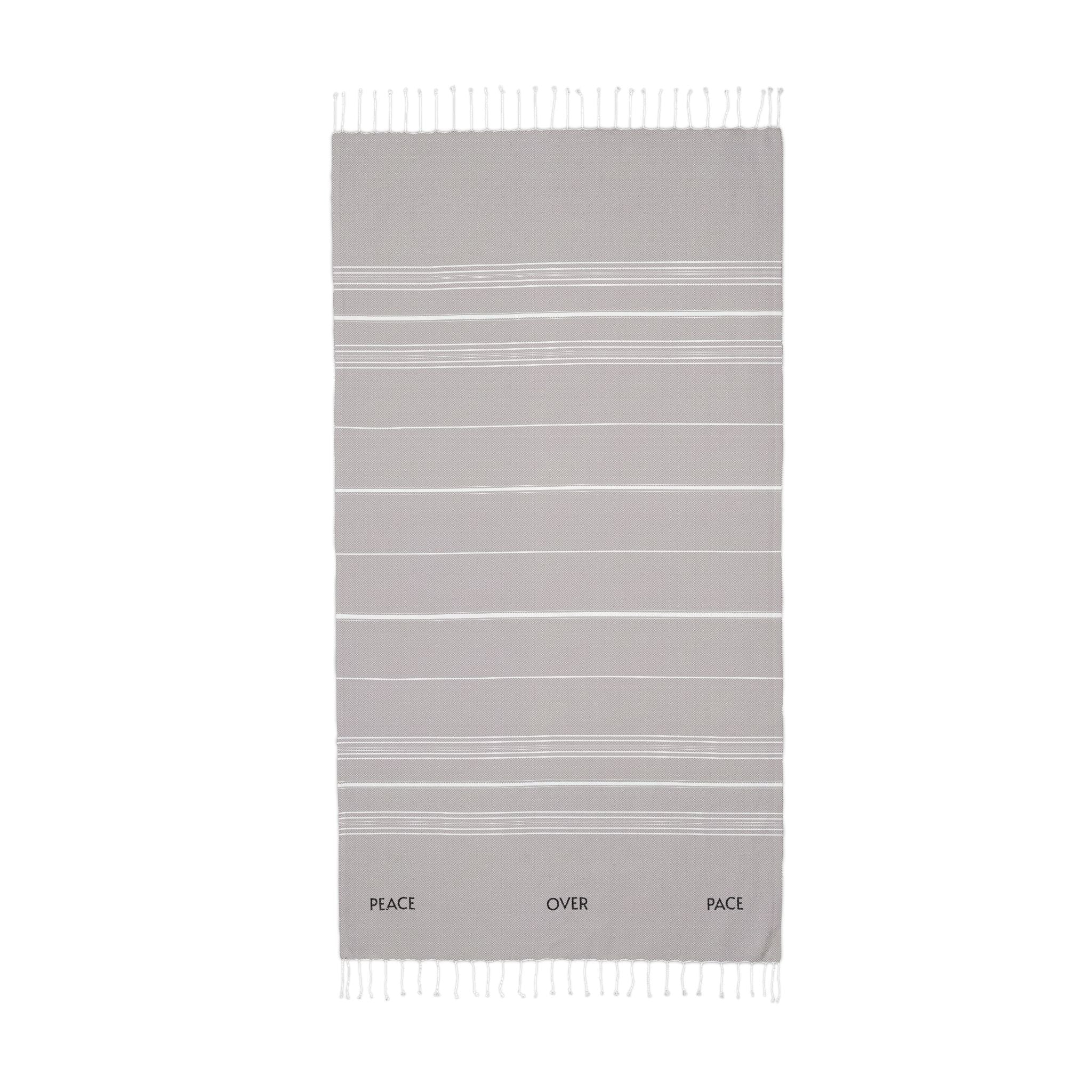 [PEACE. OVER. PACE] - Striped Lightweight Fringe Throw