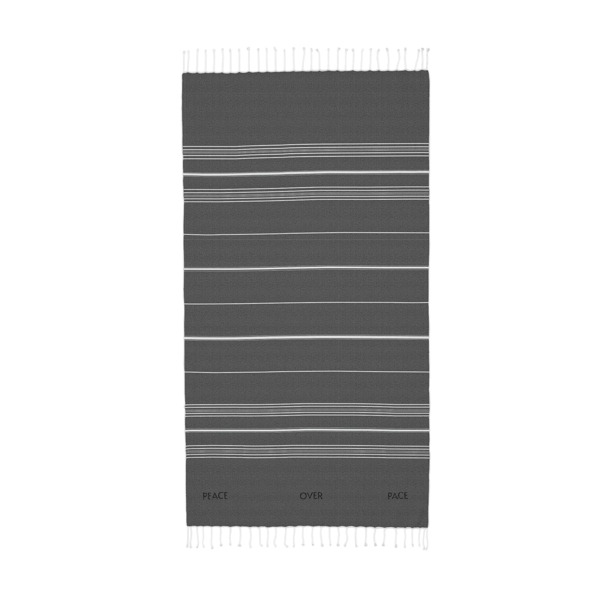 [PEACE. OVER. PACE] - Striped Lightweight Fringe Throw