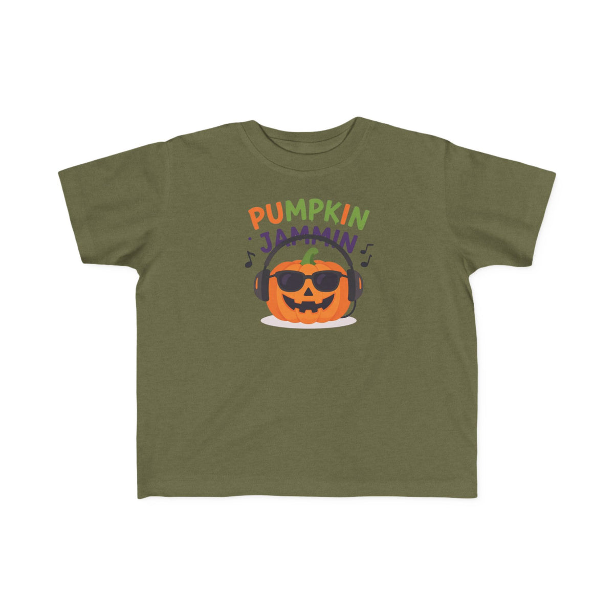 Toddler T-Shirt - "Pumpkin Jammin" Halloween Pumpkin Headphones