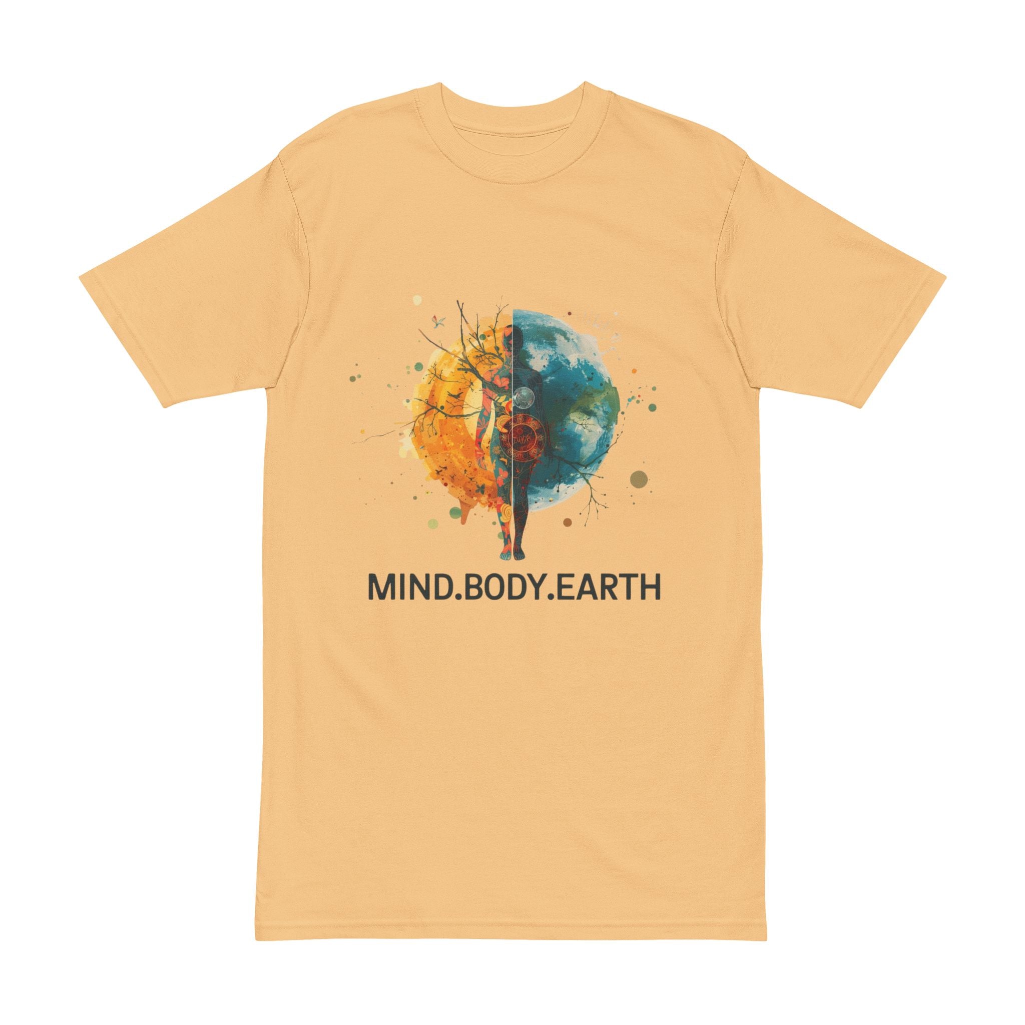 Mind.Body.Earth Yoga T-Shirt — Earth & Sun Watercolor Balance Tee