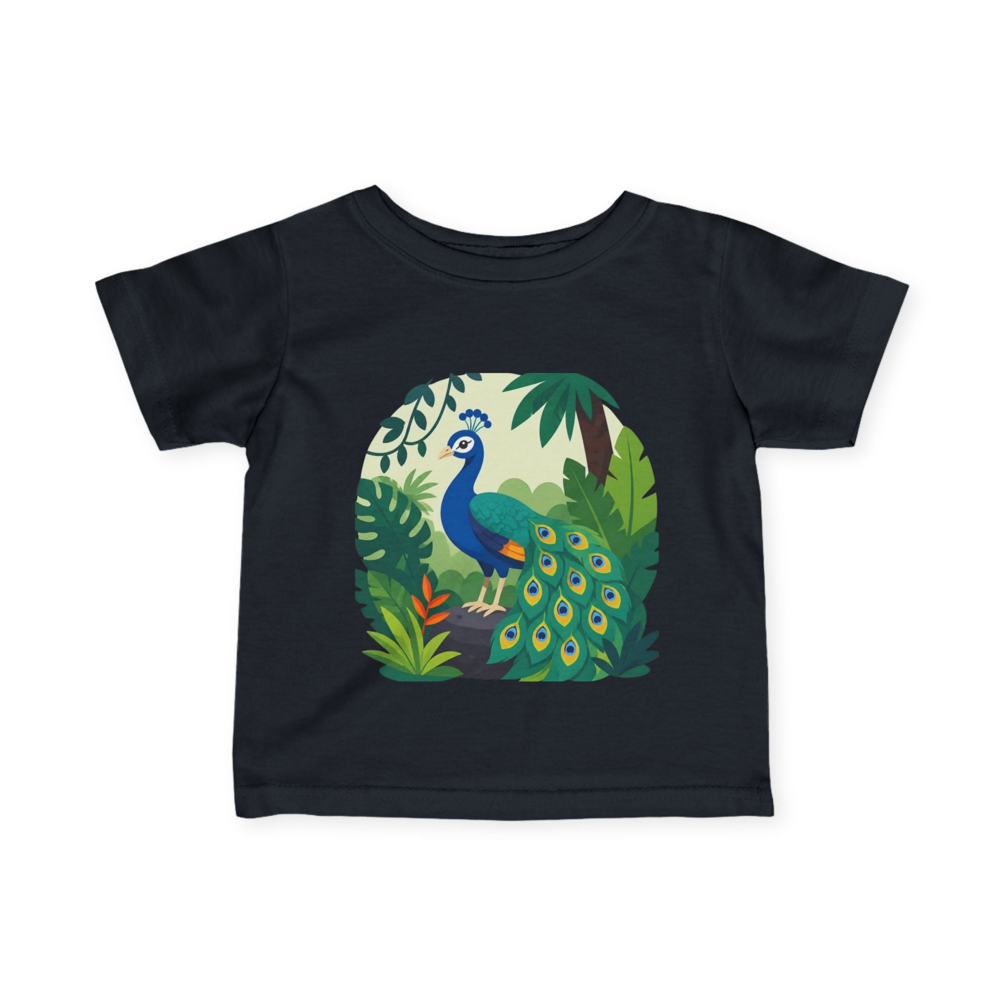 Baby T-Shirt - Colorful Peacock Jungle