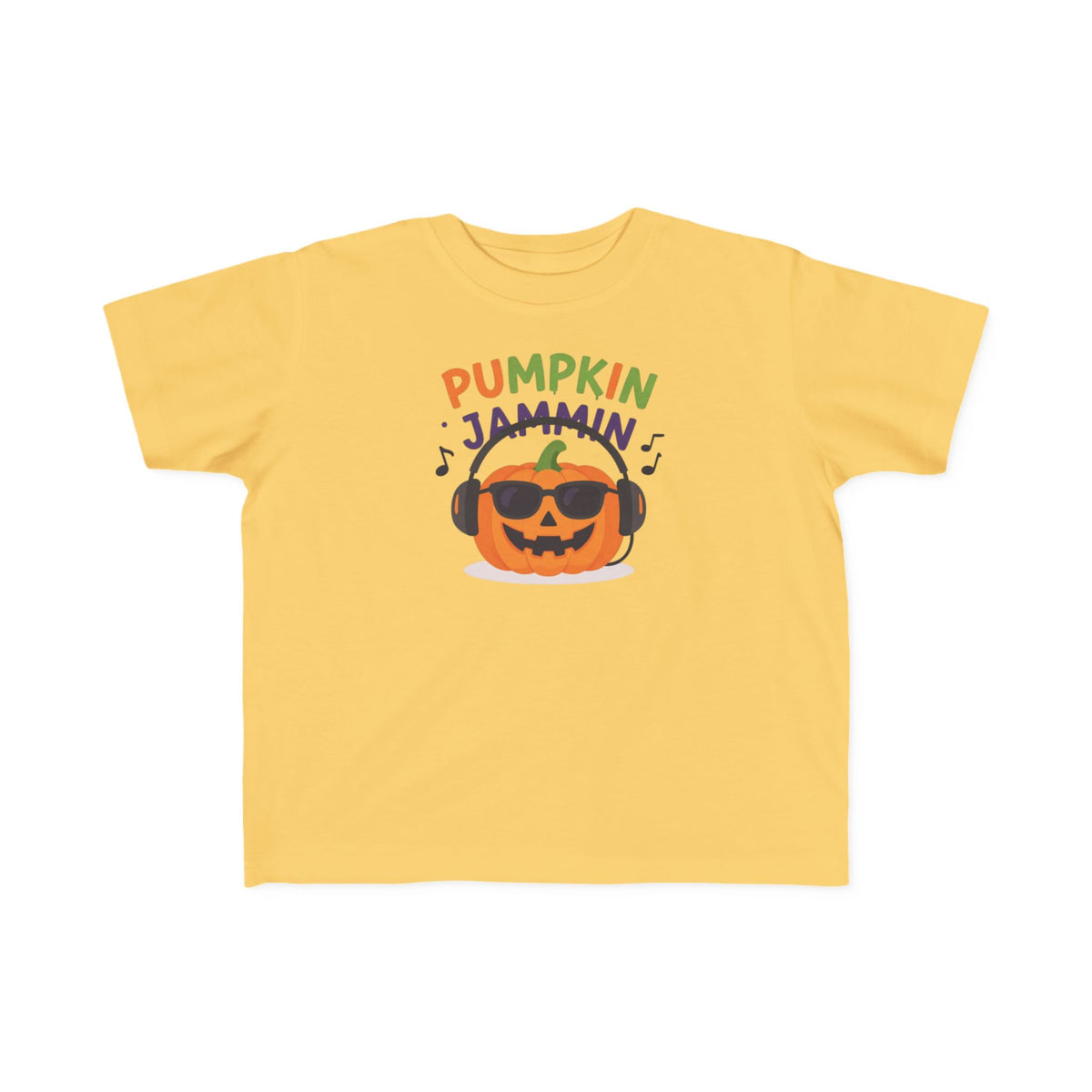Toddler T-Shirt - "Pumpkin Jammin" Halloween Pumpkin Headphones