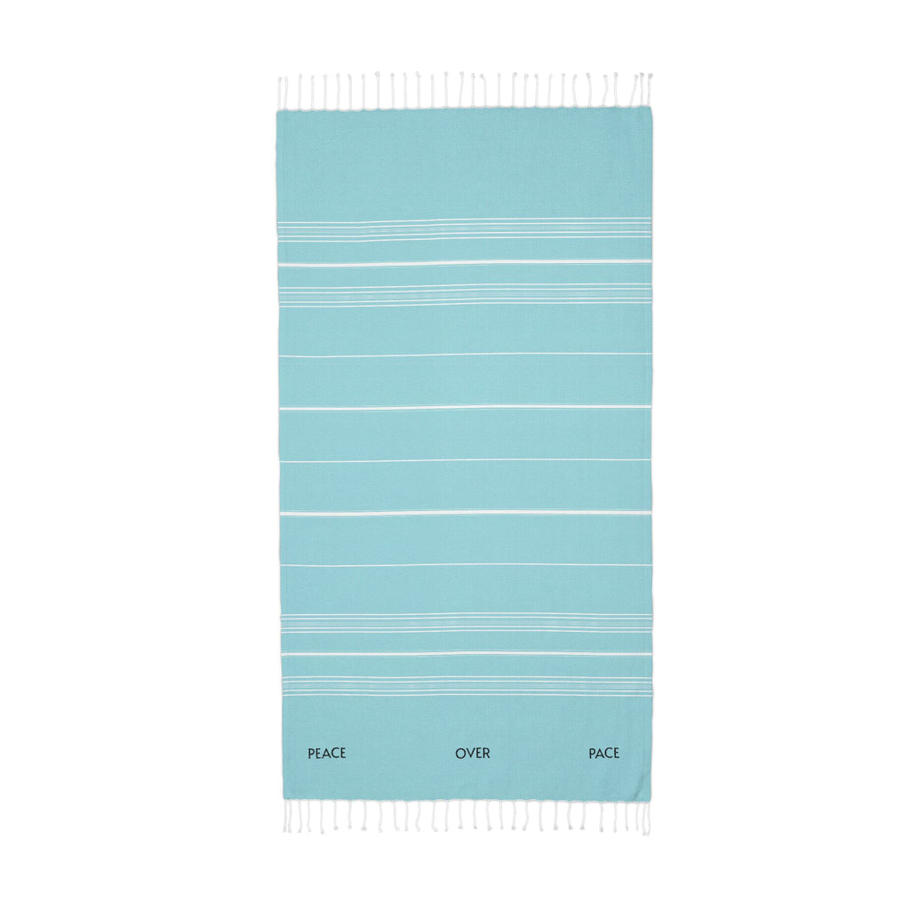 [PEACE. OVER. PACE] - Striped Lightweight Fringe Throw