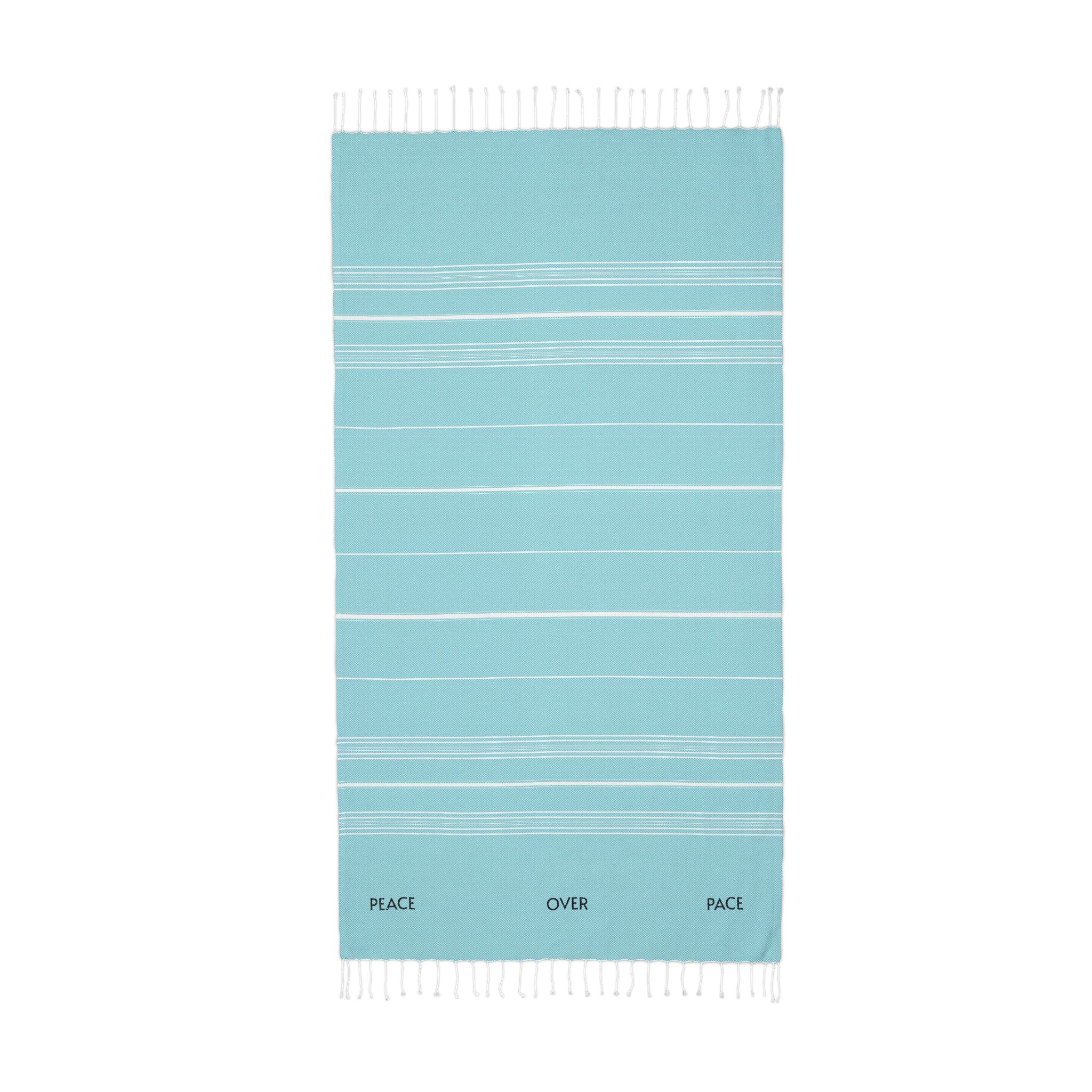 [PEACE. OVER. PACE] - Striped Lightweight Fringe Throw