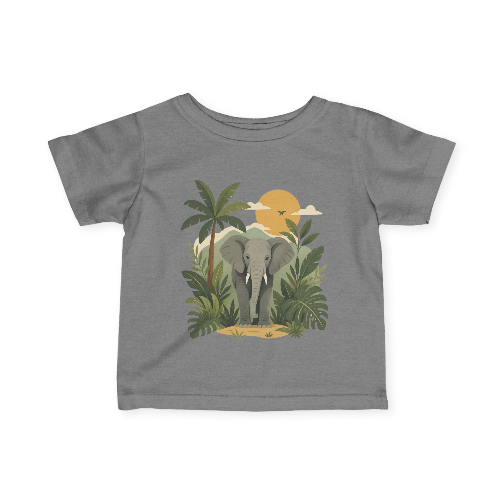 Baby T-Shirt - Safari Elephant Jungle Sunset