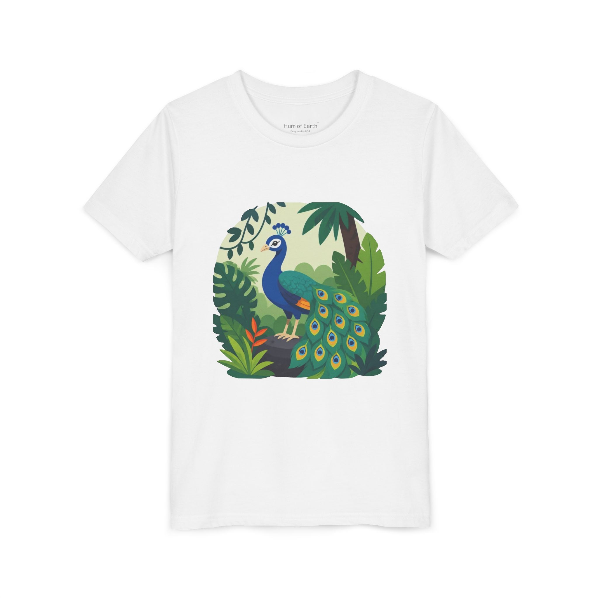 Youth T-Shirt - Colorful Jungle Peacock