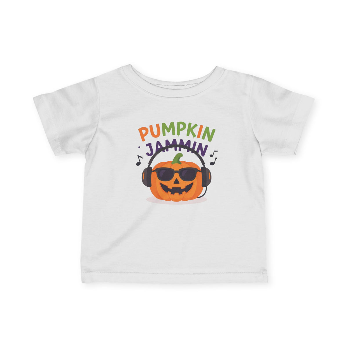 Infant T-Shirt - "Pumpkin Jammin" Halloween Pumpkin Headphones