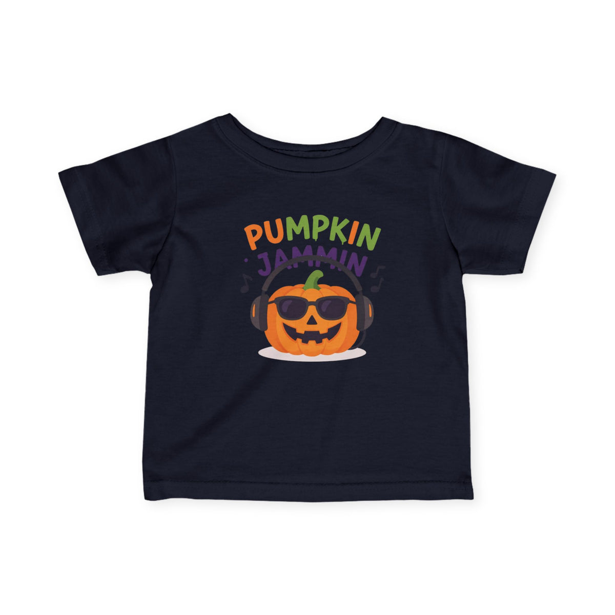 Infant T-Shirt - "Pumpkin Jammin" Halloween Pumpkin Headphones