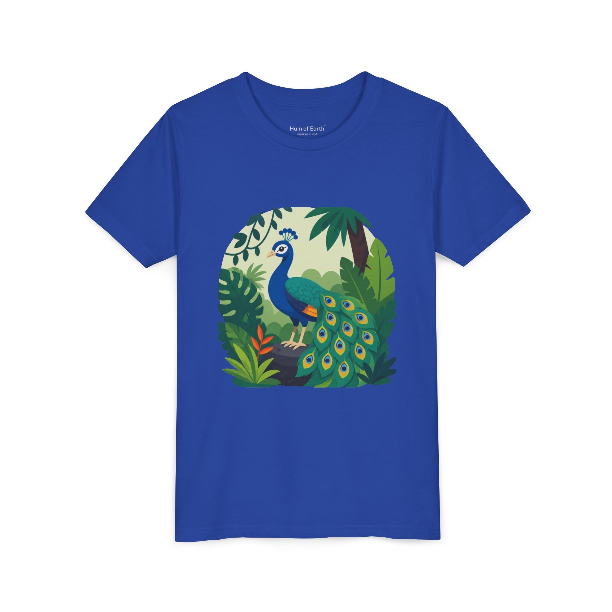 Youth T-Shirt - Colorful Jungle Peacock