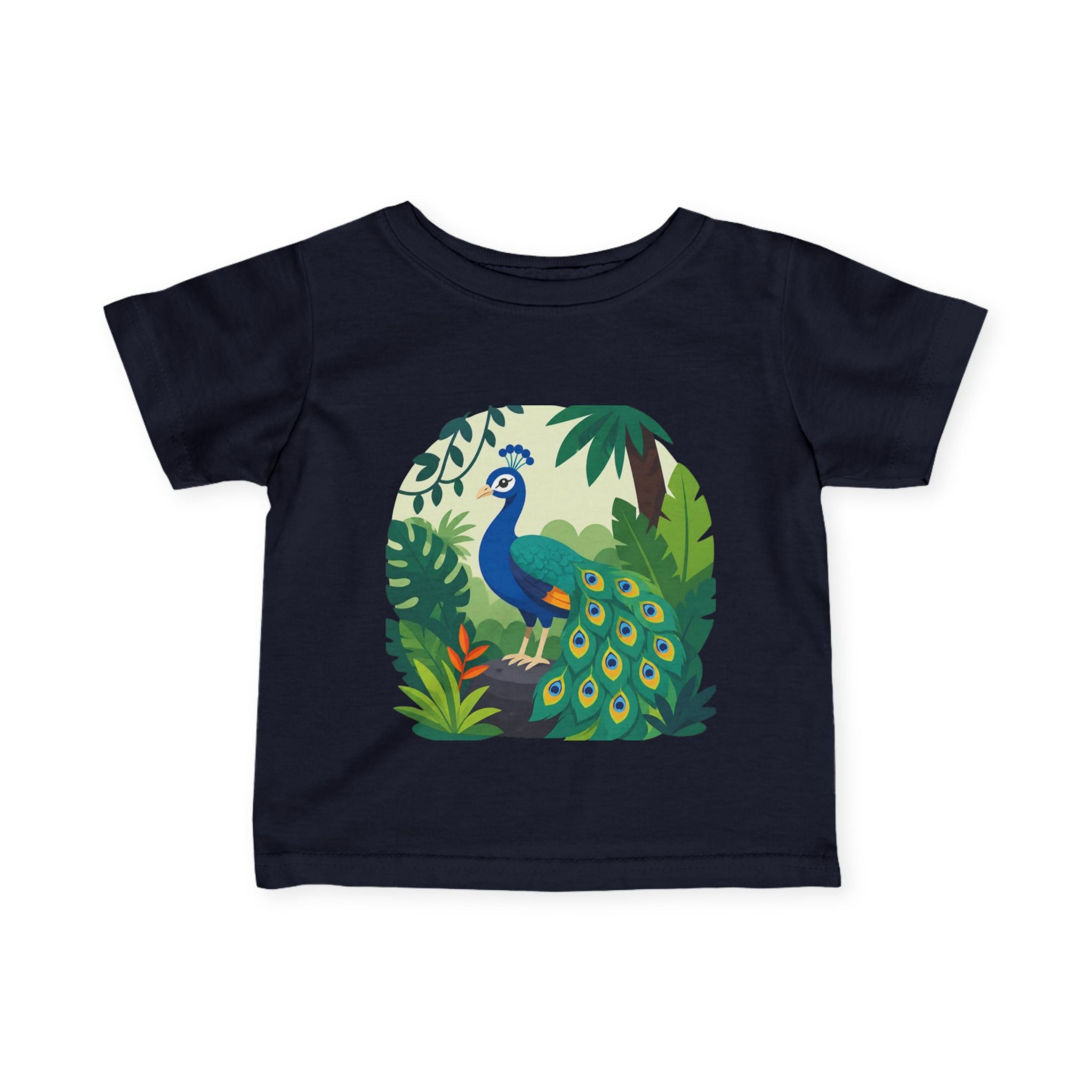Baby T-Shirt - Colorful Peacock Jungle