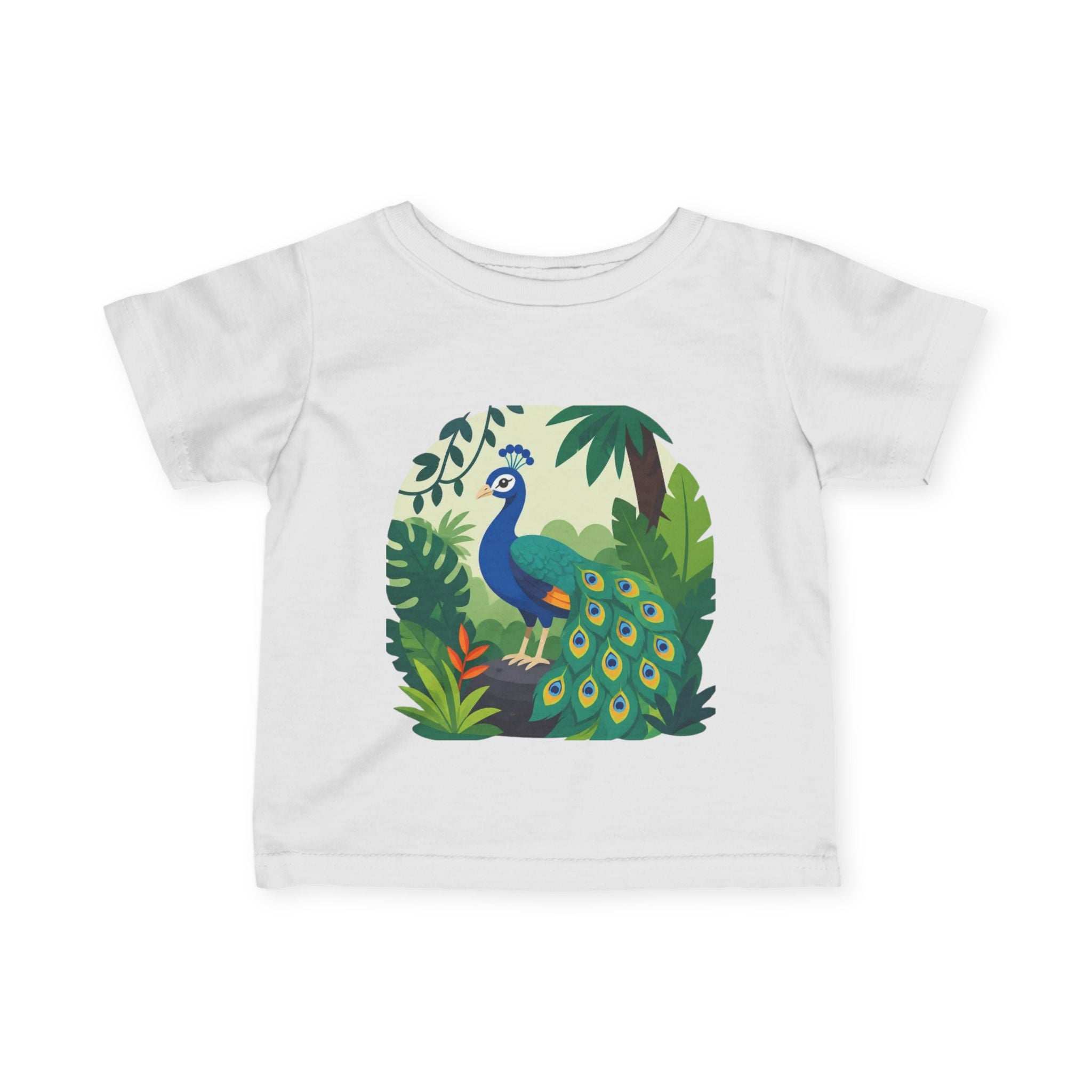 Baby T-Shirt - Colorful Peacock Jungle