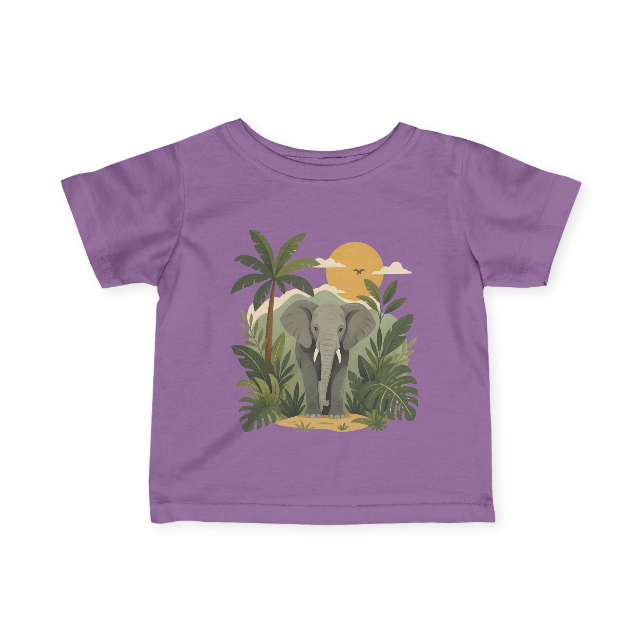 Baby T-Shirt - Safari Elephant Jungle Sunset