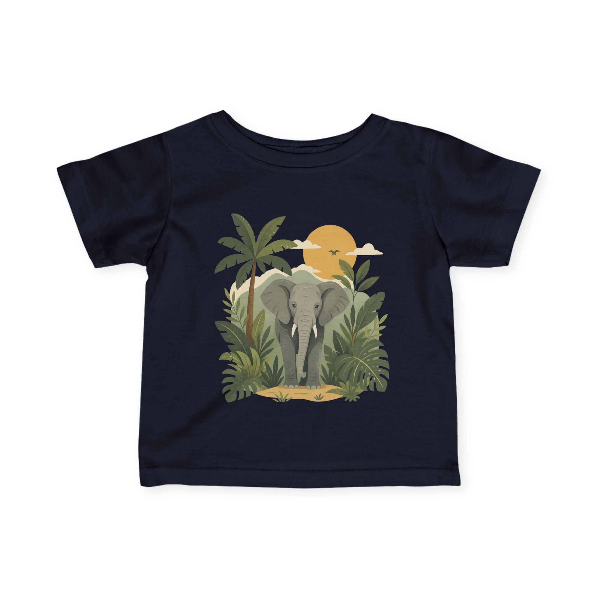 Baby T-Shirt - Safari Elephant Jungle Sunset