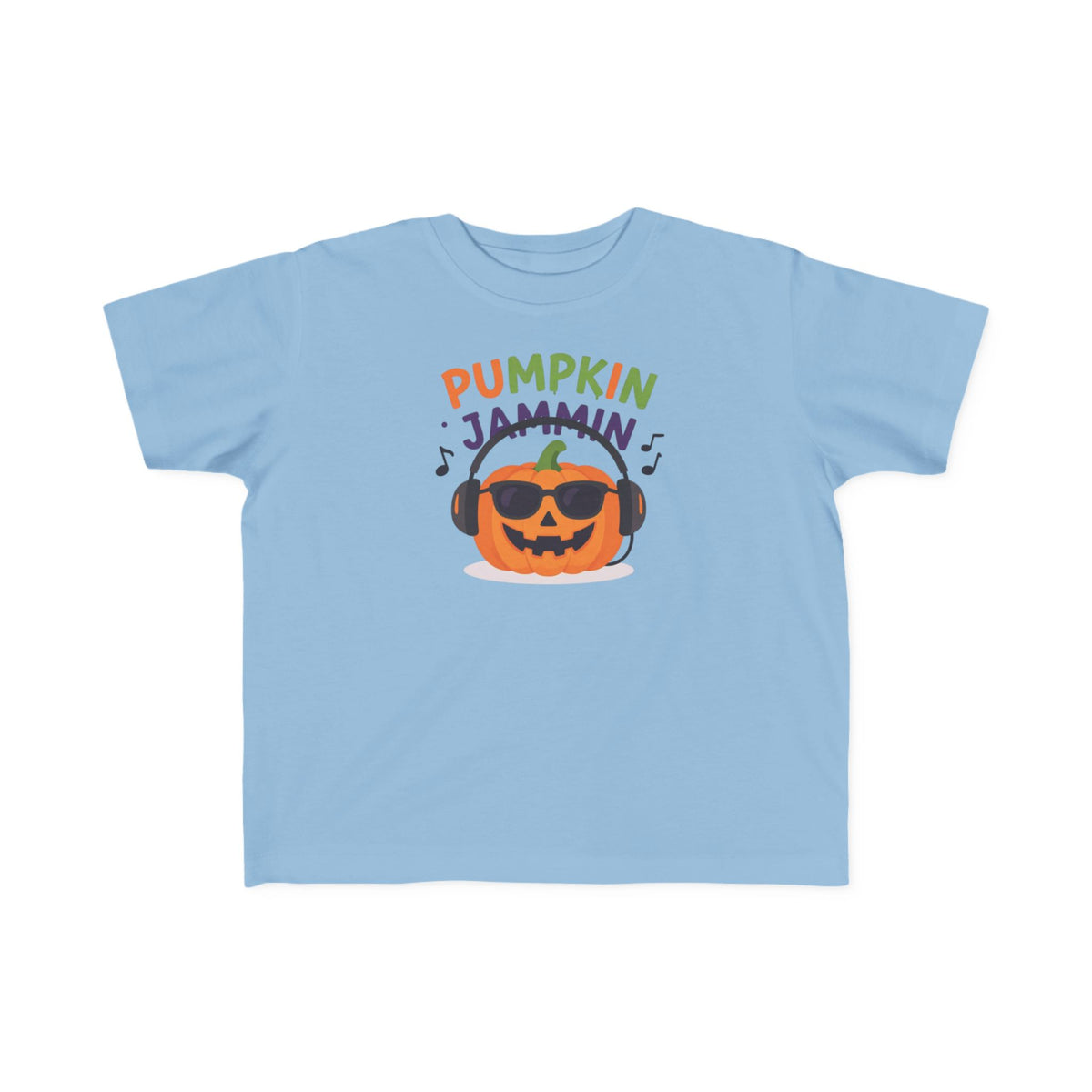Toddler T-Shirt - "Pumpkin Jammin" Halloween Pumpkin Headphones