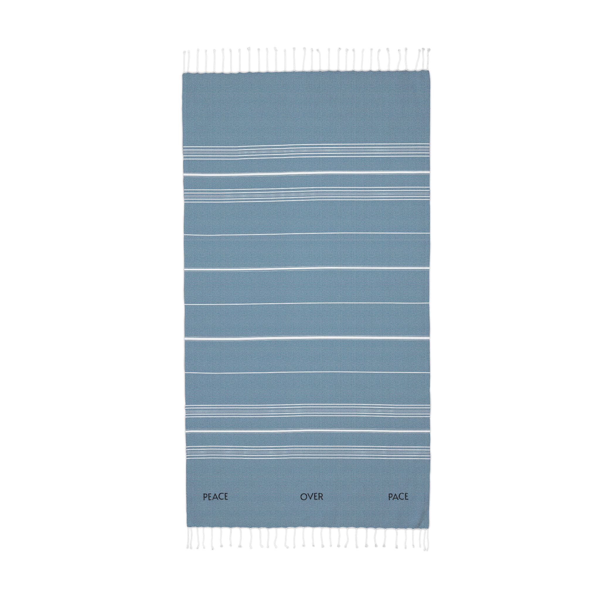 [PEACE. OVER. PACE] - Striped Lightweight Fringe Throw