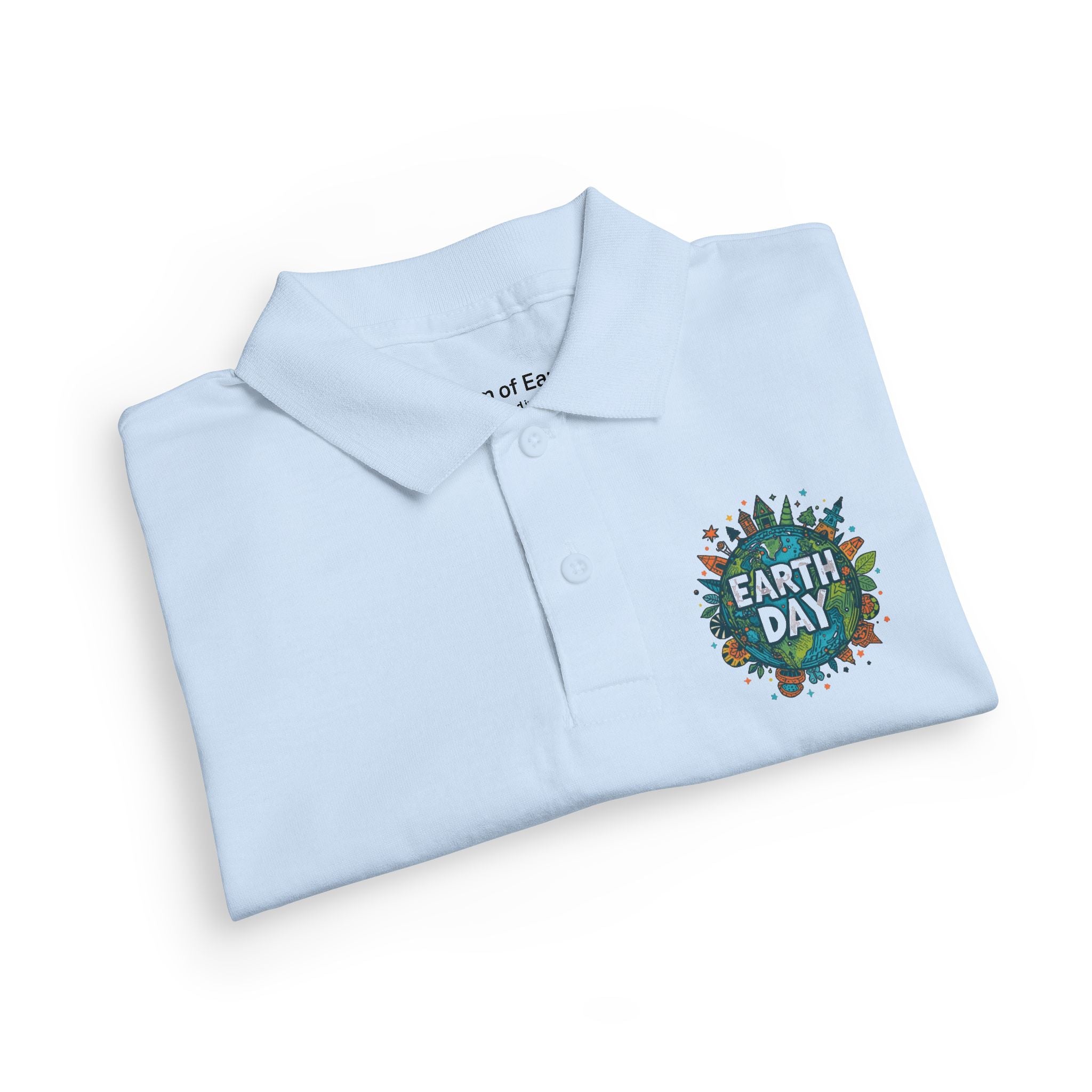 Youth Polo - Earth Day Floral 'Earth Day' Logo