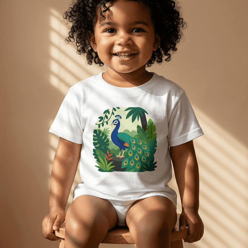 Baby T-Shirt - Colorful Peacock Jungle